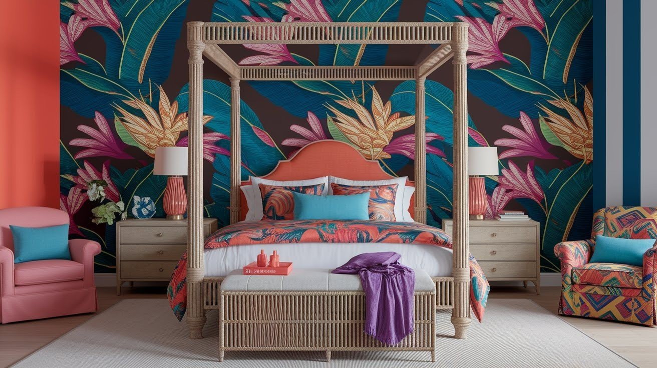 Bold & Tropical Bedrooms