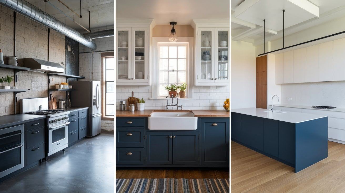 Design Styles Using BM Hale Navy Cabinets