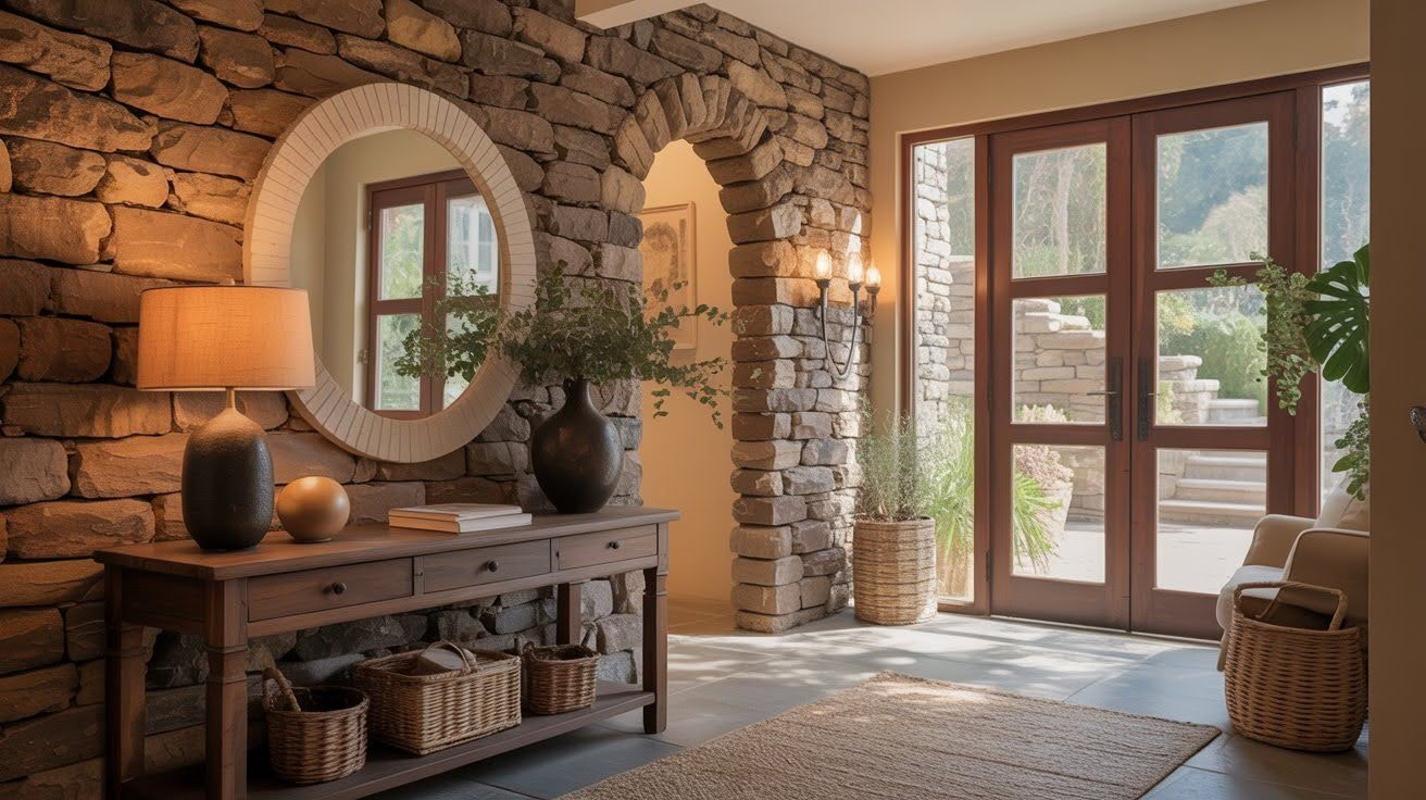 Entryway Stone Walls