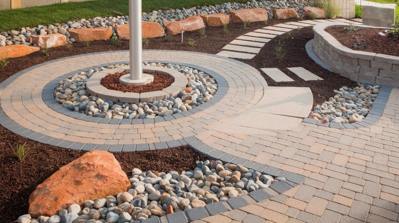 Hardscape Options Around a Flagpole