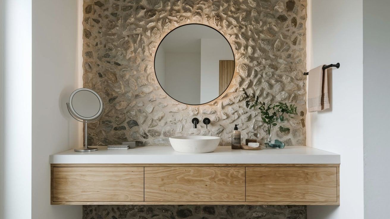 Vanity Stone Accent Wall