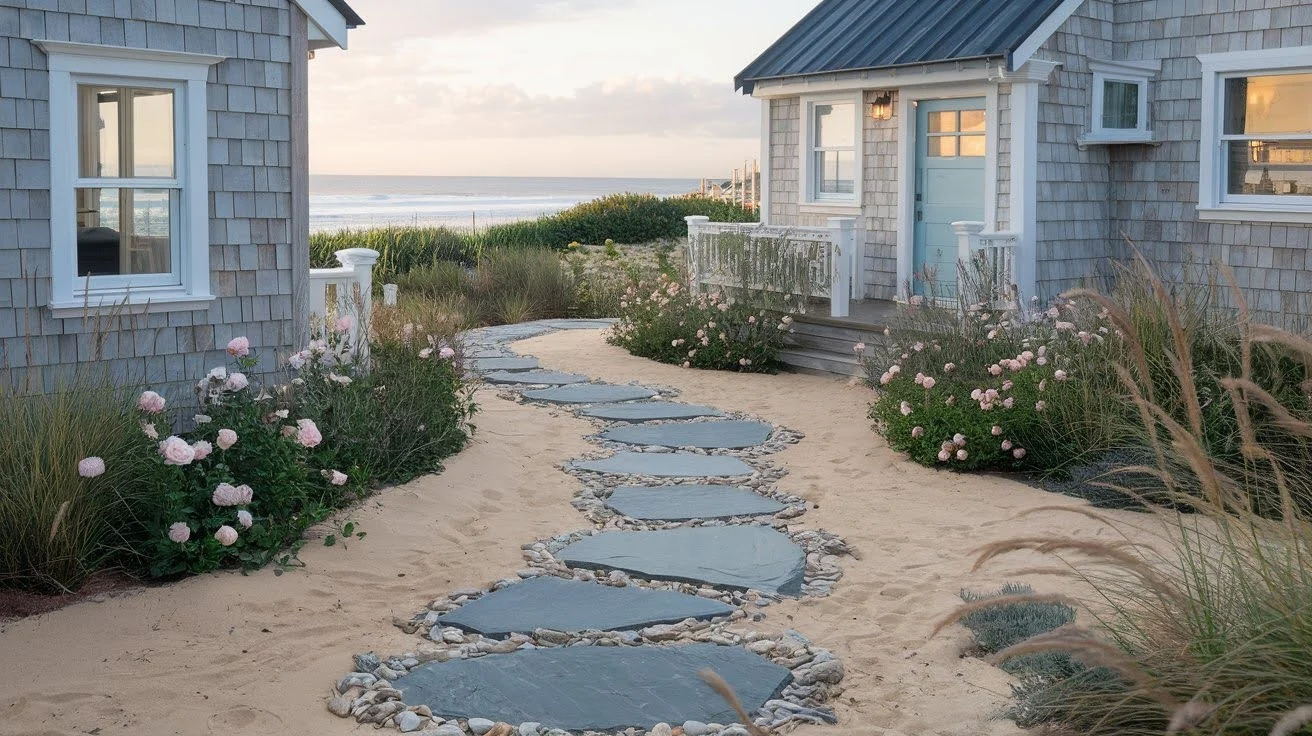 Use Natural Stone or Shell Pathways