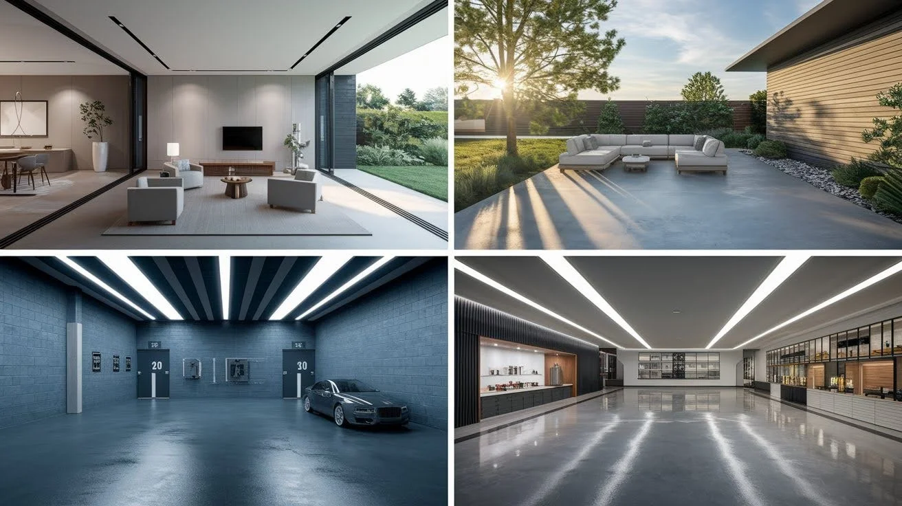 Where to Use Grey Stained Concrete Floors