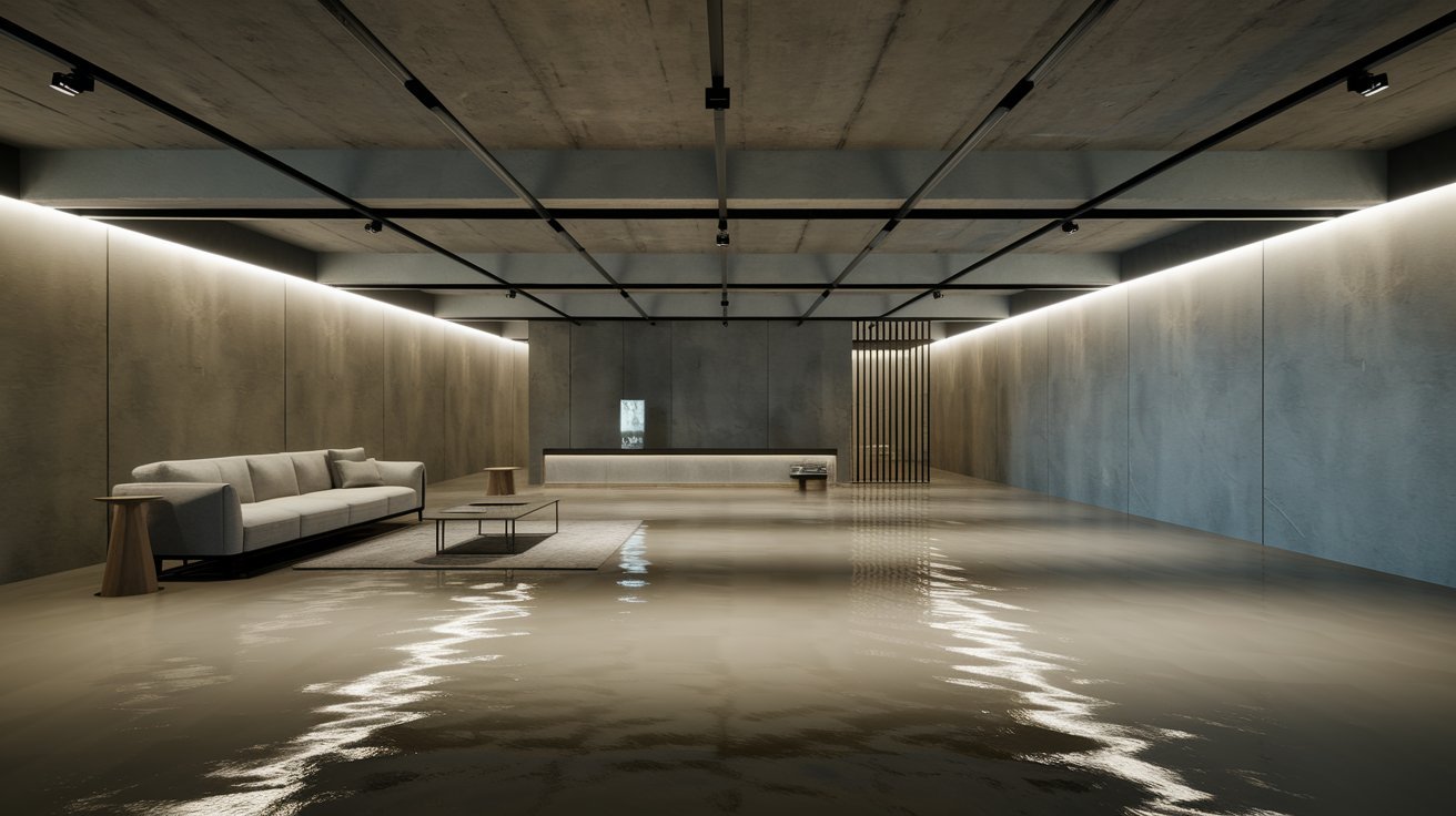 Industrial Simplicity with Painted Concrete