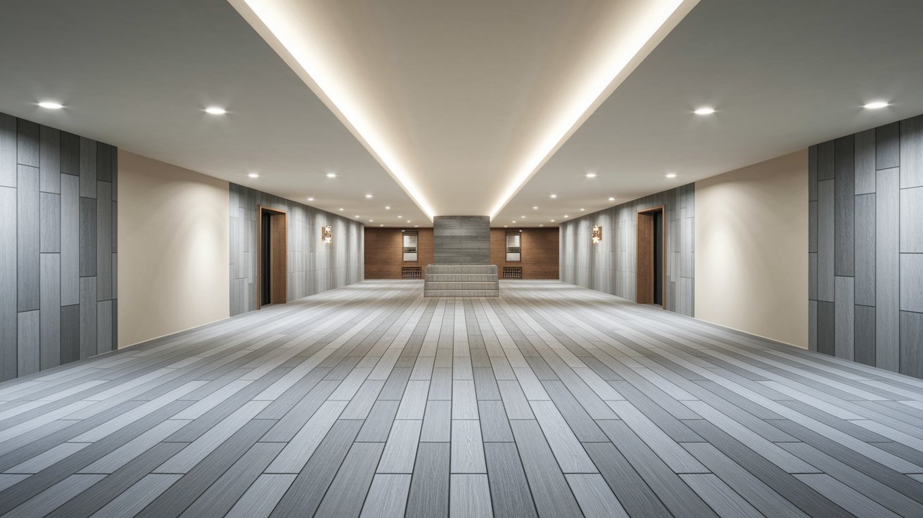 Modern Appeal with Gray Tile Flooring