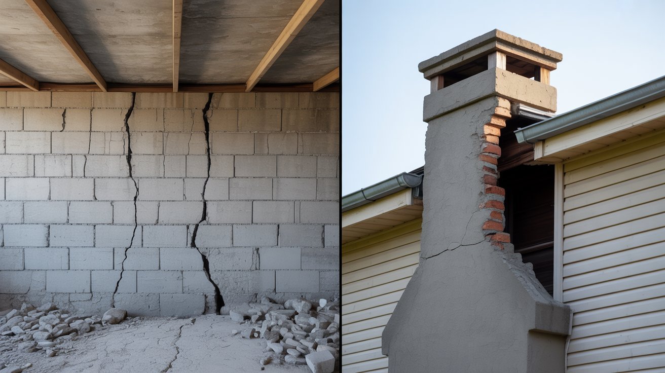 Bowing Walls or Chimney Gaps