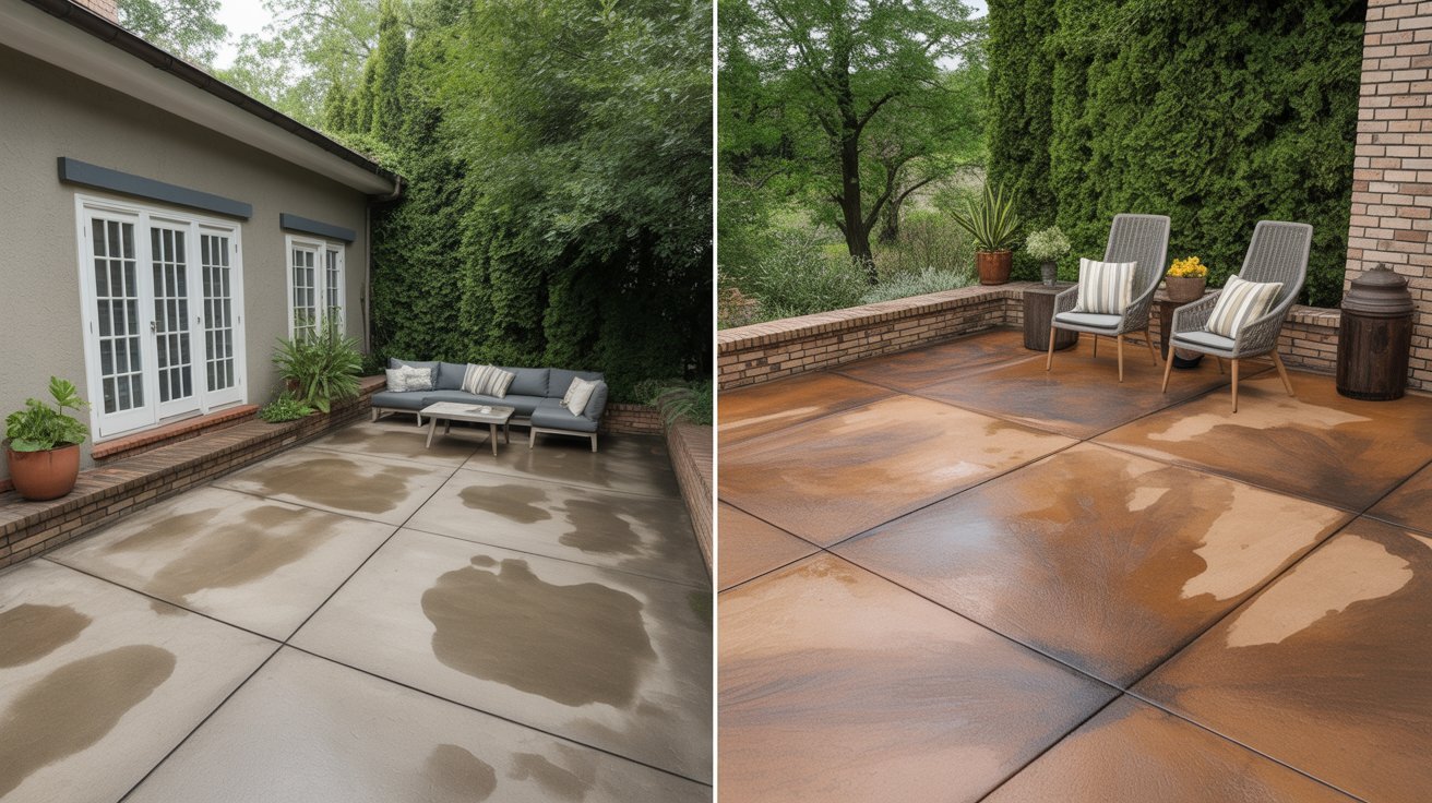 Refresh Old Concrete with Dyes or Stains