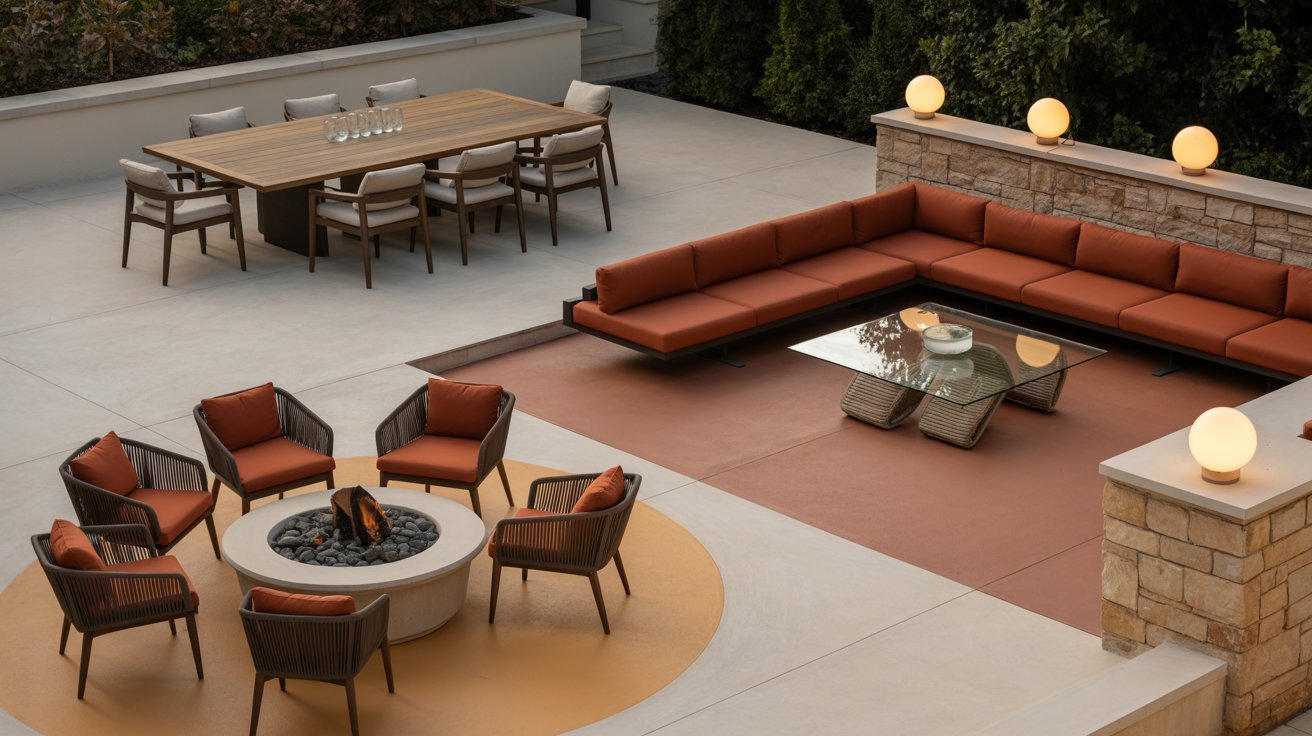 Use Color to Define Zones in Large Patios